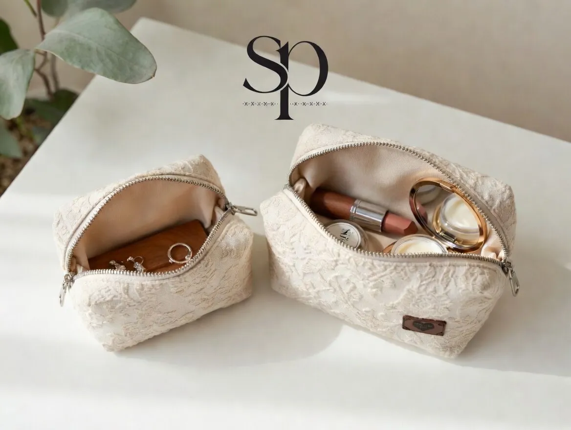 Otwarte kosmetyczki z kosmetykami w środku